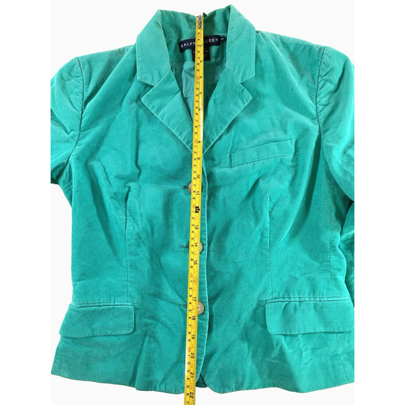 Ralph Lauren Rugby Jacket Cotton Teal Blazer Size 10 - Picture 7 of 12